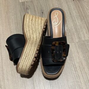 Sam Edelman Black Espadrille Wedge Sandals